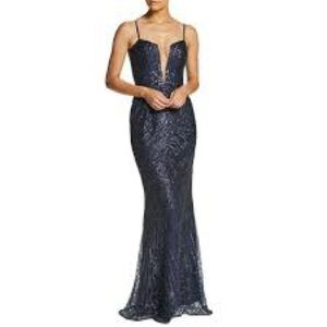 Dress the population navy sequin gown. NWT. Size: XXS.Retail: $368. Ask: $198.